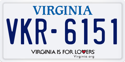 VA license plate VKR6151