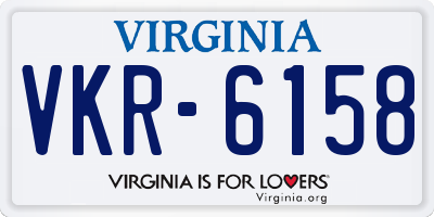 VA license plate VKR6158