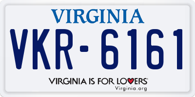 VA license plate VKR6161