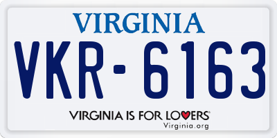 VA license plate VKR6163