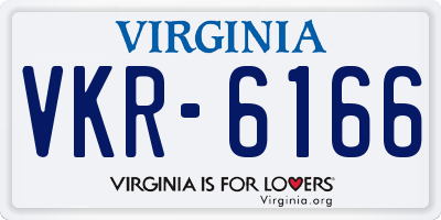 VA license plate VKR6166