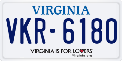 VA license plate VKR6180