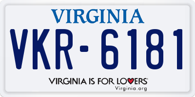 VA license plate VKR6181