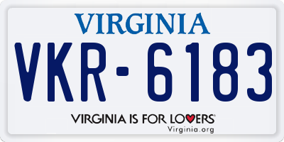 VA license plate VKR6183