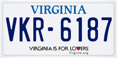 VA license plate VKR6187