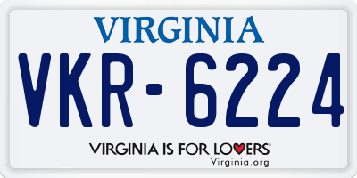 VA license plate VKR6224