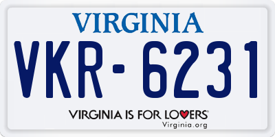 VA license plate VKR6231