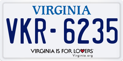 VA license plate VKR6235