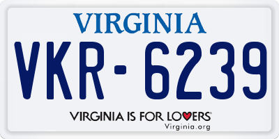 VA license plate VKR6239