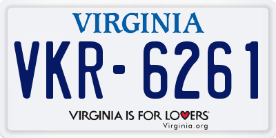 VA license plate VKR6261