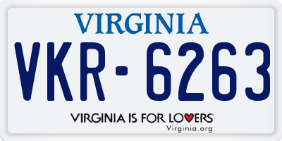 VA license plate VKR6263
