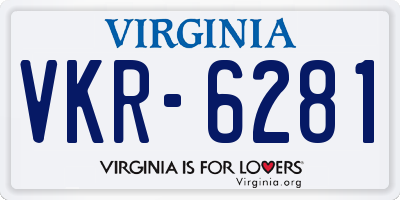 VA license plate VKR6281
