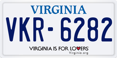 VA license plate VKR6282