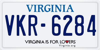 VA license plate VKR6284