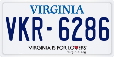 VA license plate VKR6286