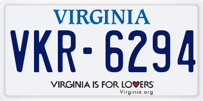 VA license plate VKR6294
