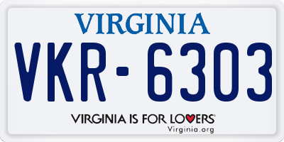 VA license plate VKR6303