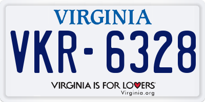 VA license plate VKR6328