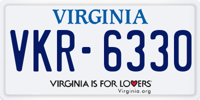 VA license plate VKR6330