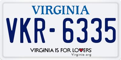 VA license plate VKR6335