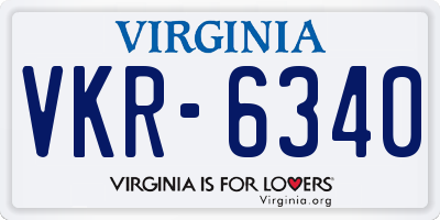 VA license plate VKR6340