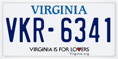 VA license plate VKR6341