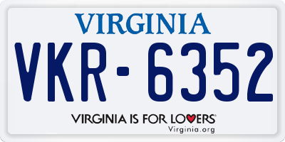 VA license plate VKR6352