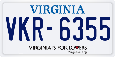 VA license plate VKR6355
