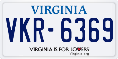 VA license plate VKR6369