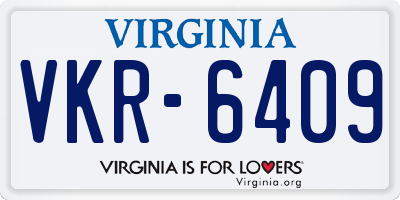 VA license plate VKR6409