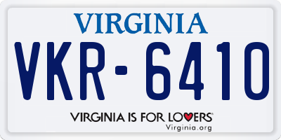 VA license plate VKR6410