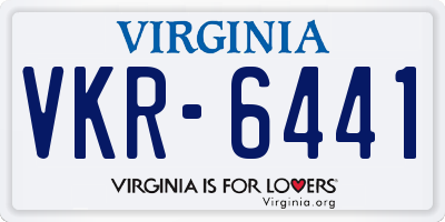 VA license plate VKR6441