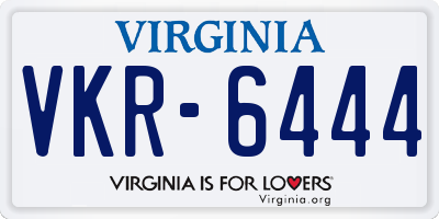 VA license plate VKR6444
