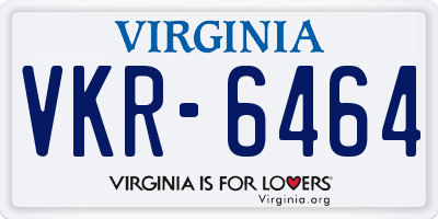 VA license plate VKR6464