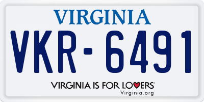 VA license plate VKR6491