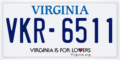VA license plate VKR6511