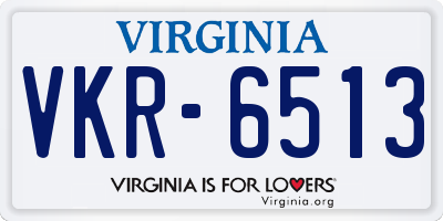 VA license plate VKR6513