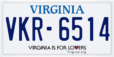 VA license plate VKR6514