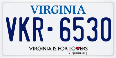 VA license plate VKR6530