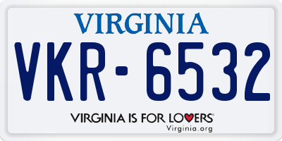 VA license plate VKR6532