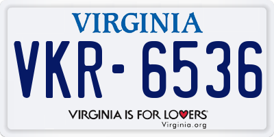 VA license plate VKR6536