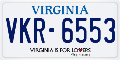VA license plate VKR6553