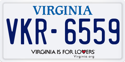VA license plate VKR6559
