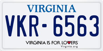 VA license plate VKR6563