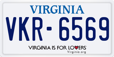 VA license plate VKR6569