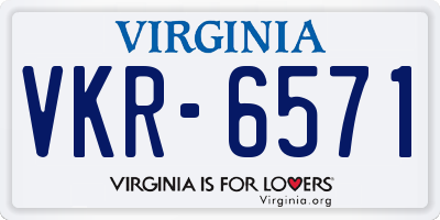 VA license plate VKR6571