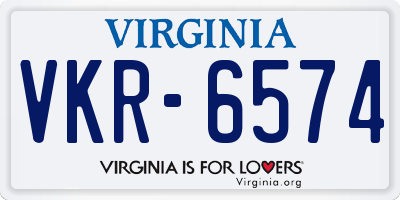 VA license plate VKR6574
