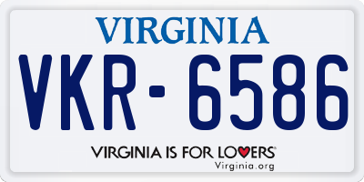 VA license plate VKR6586