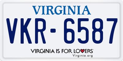VA license plate VKR6587