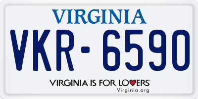 VA license plate VKR6590